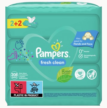 Pampers Fresh Clean Baby Scent 2+2 208 шт.