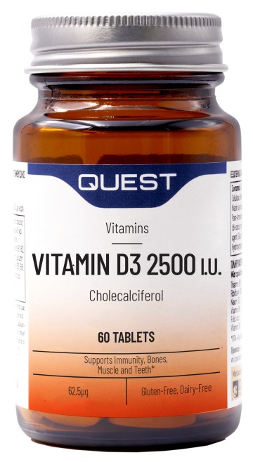 Quest Naturapharma Vitamin D3 2500iu 60 ταμπλέτες Quest Naturapharma Vitamin D3 2500iu 60 ταμπλέτες