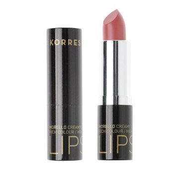 Korres Morello Rouge à Lèvres Crémeux No 16 Rose Chaud, Résultat Brillant Permanent 3,5 gr