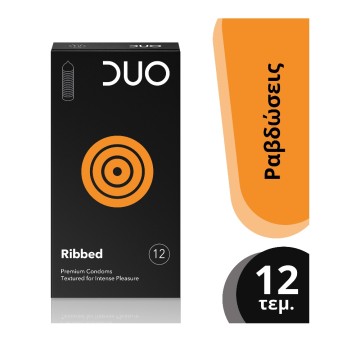 DUO Premium Ribbed, Προφυλακτικά με Ραβδώσεις 12τμχ