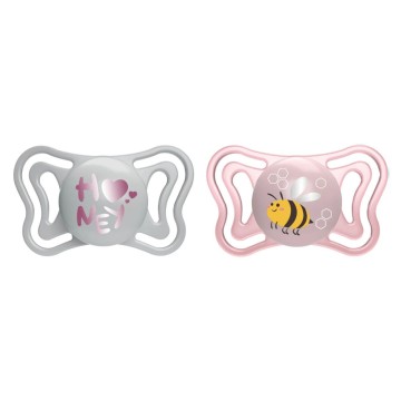 Chicco Πιπίλα Σιλικόνης Physio Light Γκρι/Ροζ 2-6m, 2 τεμάχια