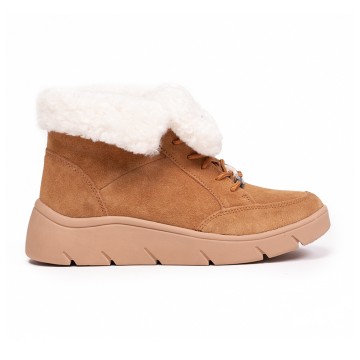 Scholl Stelvio Camel Stivali da Donna con Pelliccia Nr. 39