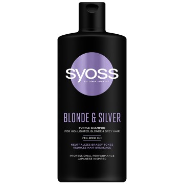 Shampo Syoss Blonde & Silver për flokë bjonde, të bardha ose të theksuara 440ml