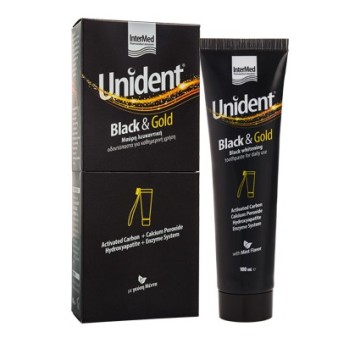 Intermed Unident Black Toothpaste Λευκαντική Οδοντόπαστα 100ml