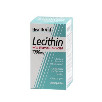 Лецитин Health Aid 1000 мг, Co Q10 и витамин Е 30 капсул