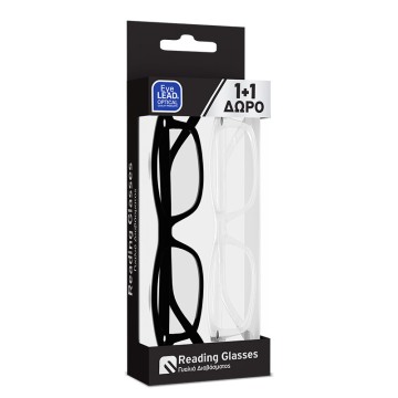 Eyelead Unisex Γυαλιά Πρεσβυωπίας Μαύρα & Διάφανα 2τμχ Eyelead Unisex Γυαλιά Πρεσβυωπίας Μαύρα & Διάφανα 2τμχ
