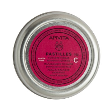 Apivita Παστίλιες για τον πονεμένο λαιμό με βατόμουρο & πρόπολη 45g Apivita Παστίλιες για τον πονεμένο λαιμό με βατόμουρο & πρόπολη 45g