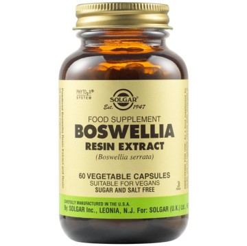 Solgar Boswellia Resin Extract Противовъзпалителни и антиартритни свойства 60 капсули