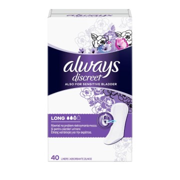 Always Discreet Long Σερβιετάκια Για Την Ακράτεια 40τμχ Always Discreet Long Σερβιετάκια Για Την Ακράτεια 40τμχ