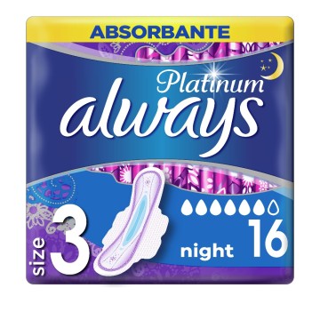 Always Platinum Night (Размер 3) Салфетки с пера 16 бр