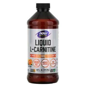 Now Foods Sports L-Carnitine Liquid, цитрусов вкус 1000 mg 473 ml