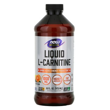 Now Foods Sports L-Carnitine Liquid, Citrus Flavor 1000mg 473ml Now Foods Sports L-Carnitine Liquid, Citrus Flavor 1000mg 473ml
