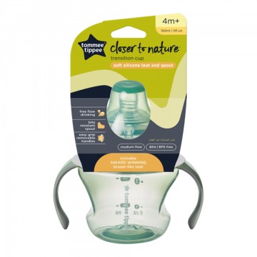 Tommee Tippee Closer to Nature Преходна чаша Green 4m+, 150 ml