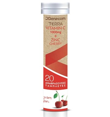 Genecom Terra Vitamin C 1000 mg & Zinc 20 αναβράζοντα δισκία Cherry