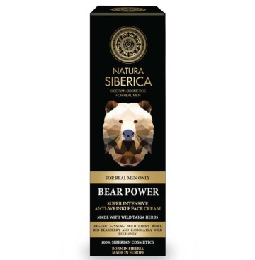 Natura Siberica Men Crème Visage Anti-Rides Super Intensive Bear Power, Crème Visage Anti-Rides Super Intensive, 50 ml