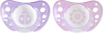 Chicco Silicone Pacifier Physio Air 0-6m Pink-Purple 2 pieces