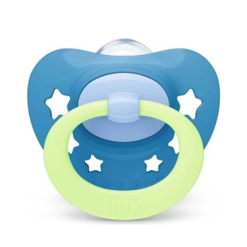 Nuk Signature Night Silicone Pacifier Night for 18-36 months with Ciel Case Stars 1pc