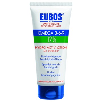 Eubos Omega 3-6-9 Hydro Active Lotion, Lotion Apaisante Hydratante Peau Rouge Sensible 200 ml
