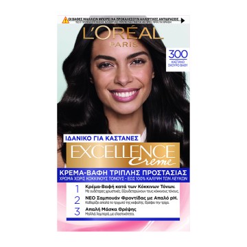 LOreal Excellence Creme No 300 Dark Brown Deep Hair Dye 48ml