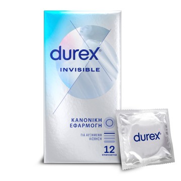 Durex Προφυλακτικά Εξαιρετικά Λεπτά Invisible, 12 τεμάχια