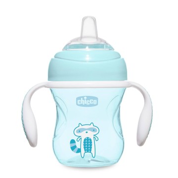 Chicco Transition Cup 4m+ Gant Silicone Souple Bleu 200ml