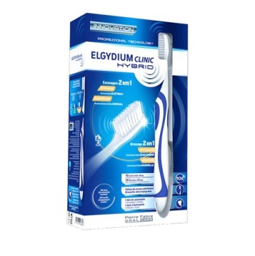 Elgydium Clinic Hybrid Toothbrush ، فرشاة أسنان كهربائية جديدة زرقاء 1 قطعة