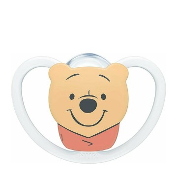Nuk Силиконовая пустышка Nuk Space Winnie the Pooh для детей 0-6 месяцев белая с футляром 1шт