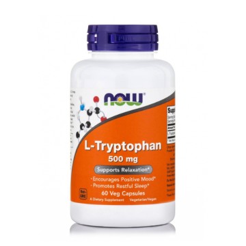 Now Foods L-Tryptophan 500mg 60 φυτικές κάψουλες Now Foods L-Tryptophan 500mg 60 φυτικές κάψουλες