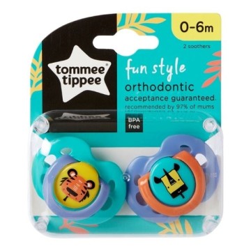 Tommee Tippee Soothers Fun Stye Unisex 0-6m 2 copë