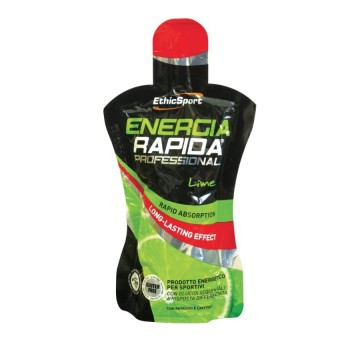EthicSport Energia Rapida Professional (Lime), Gel Energetico Carboidrati con Caffeina e Potassio 50ml