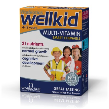 Vitabiotics Wellkid, мултивитамини, специално създадени за деца 4-12 години 30 таблетки за дъвчене