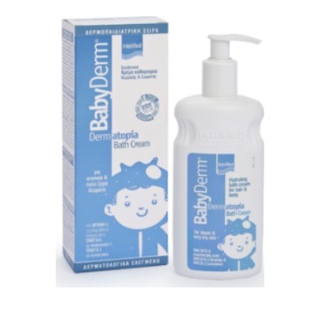 Intermed Babyderm Dermatopia Bath Cream, Ενυδατική Κρέμα Καθαρισμού Κεφαλής & Σώματος Ατοπικά/Ξηρά 300ml