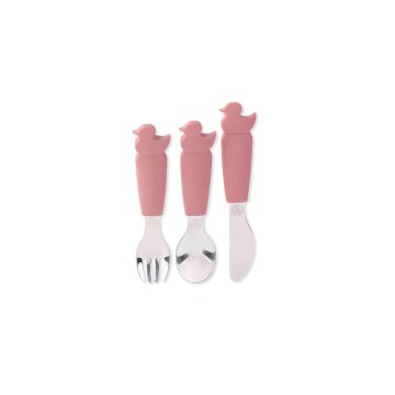 Eco Rascals First Cutlery Duck Rose 3pcs