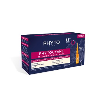 Ampula e flokëve Phyto Phytocyane Traitement Anti-Chute kundër rënies reaktive të flokëve për femra 12x5ml