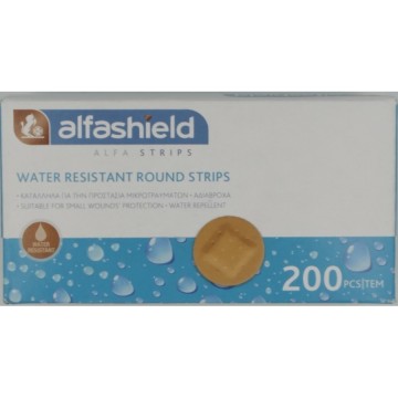 Alfashield Αδιάβροχα Αυτοκόλλητα Επιθέματα Water Resistant Round Strips 200τμχ