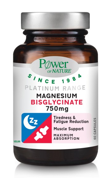 Power of Nature Platinum Range Magnesium Bisglycinate 750mg, 60 κάψ... Power of Nature Platinum Range Magnesium Bisglycinate 750mg, 60 κάψ...