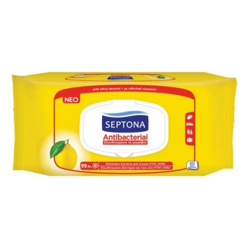 Peceta për duar Septona Antibakteriale Limon 60 copë