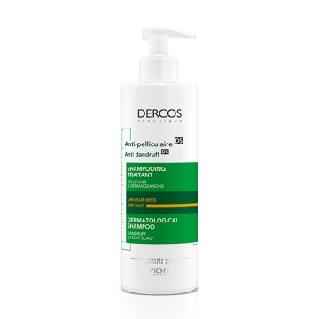 Vichy Dercos Anti-pelliculaire DS, Shampoing Antipelliculaire pour Cheveux Secs 390 ml