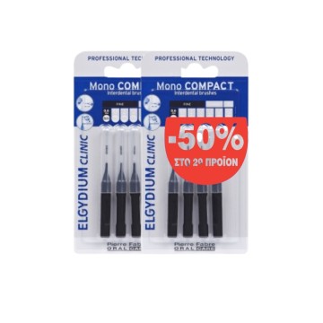 Elgydium Clinic Mono Compact Μεσοδόντια Βουρτσάκια 0.35mm Μαύρα 2x4...