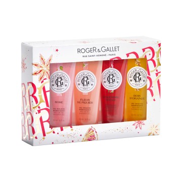 Коллекция гелей для душа Roger & Gallet Wellbeing Rose 50 мл, Fleur De Figuier 50 мл, Gingembre Rouge 50 мл и Bois DOrange 50 мл