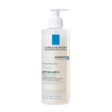La Roche Posay Effaclar H Isobiome Cleansing Cream, crema detergente lenitiva idratante per pelli sensibilizzate sotto trattamento medicato 390 ml