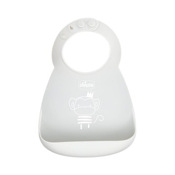 Chicco Gray Silicone Bib for Crumbs 6m+ 1 piece