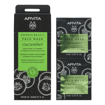Apivita Express Beauty, Mascarilla facial de pepino para una hidratación intensiva...