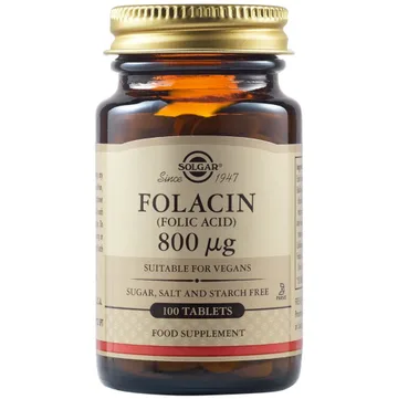 Solgar Folacina (Ácido Fólico) 800ug Anemia 100 Comprimidos