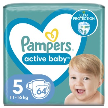 Pampers Active Baby No5 (11-16kg) 64τμχ