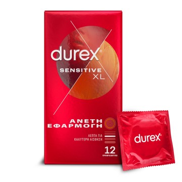 Durex Sensitive XL για Άνετη Εφαρμογή 12 τεμάχια Durex Sensitive XL για Άνετη Εφαρμογή 12 τεμάχια