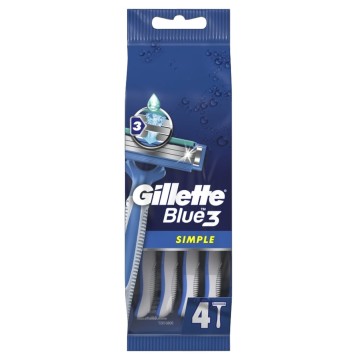 Gillette Blue3 Simple Rasoirs jetables pour hommes 4 pièces