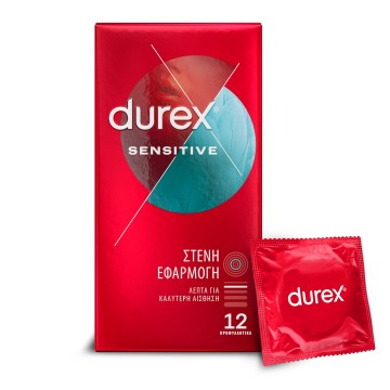 Durex Sensitive Λεπτά για Στενή Εφαρμογή 12 τεμάχια Durex Sensitive Λεπτά για Στενή Εφαρμογή 12 τεμάχια