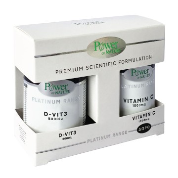 Power Health Classics Platinum Range Витамин D-Vit3 5000iu 60 таблетки & Витамин С 1000 mg 20 таблетки