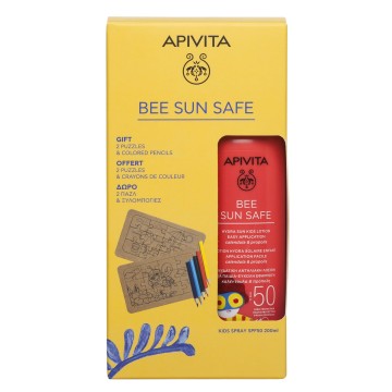 Apivita Promo Bee Sun Safe Hydra Sun Kid Lotion SPF50 200 ml & 2 Puzzles & Buntstifte